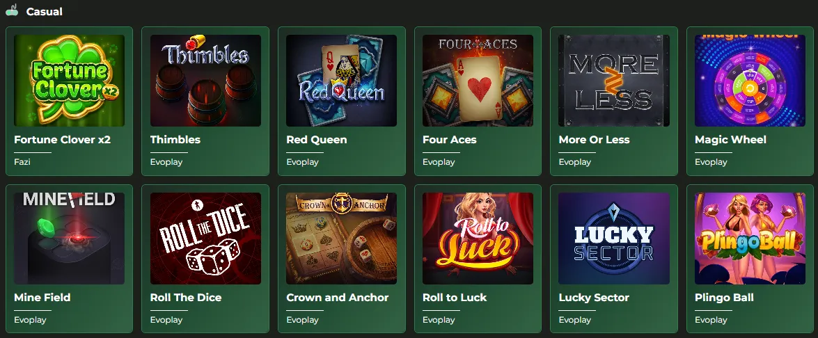 cleanwins casino casual games